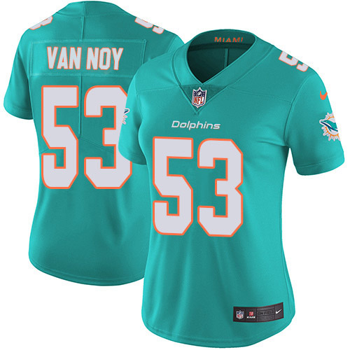 Nike Miami Dolphins #53 Kyle Van Noy Aqua Green Team Color Women Stitched NFL Vapor Untouchable Limited Jersey->women nfl jersey->Women Jersey